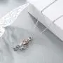 Sterling Silver Rose Flower Necklace,Earrings,Rose Gold I Love You Forever Rose Heart Jewelry Gifts for Women Her