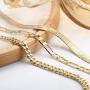HAIAISO 14K Gold Plated Adjustable Layered Bracelets Gold Chain Bracelets Sets Cuban Link Bracelet Flat Herringbone Chain Bracelet Figaro Chain Bracelets Dainty Stacking Beaded Bracelet for Women