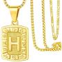 SHOWFULL Initial Letter Pendant Necklace, Gold Constellation Capital A-Z Letter Pendant Necklace for Boys Girls Women Men(2 Necklaces Included)