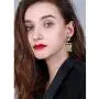 D.Rosse Lightweight Sequin Crystal Dangle Earring Metal Mesh Grid Tassel Drop Earrings Long Gold Shining Square Stud Earrings for Women Girls