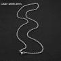 CHISMORL 16-30 Inches Waterproof Rope Chain Stainless Steel Twist Necklace Width 3mm/4mm/5mm/6mm-Silver and Gold Color