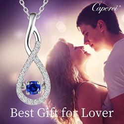 Caperci Sterling Silver Infinity Pendant Necklace - Valentines Day Jewelry Gifts for Women