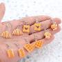 6 Pairs Handmade Simulation food Adorrable Earrings Croissant French Bread Waffles Bear Biscuit Toast Dangle Drop Earrings Cute Unique Baguette Earrings Set Jewelry for Women Girls