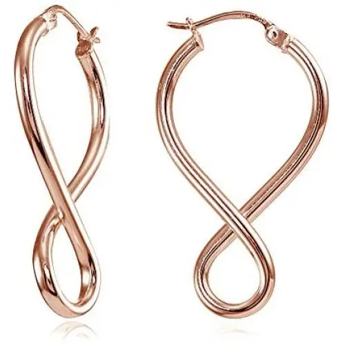 Hoops & Loops Sterling Silver Infinity Polished Hook Endless Earrings Hoops & Loops Sterling Silver Infinity Polished Hook Endless Earrings