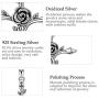 EUDORA Sterling Silver''God Bless'' Vintage Christian Rose Cross Pendant Necklace Jewelry Gift for Women,18''