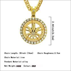 TIDOO Jewelry in Marijuana WE Trust Mens Weed Leaf Pendant Necklace with Free 30'' Chain 18k Real Gold/Silver Plated -Unique Valentines Day Present Ideas for Men&Boy