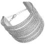 Rosemarie Collections Womens Exquisite 11 Strand Rhinestone Crystal Statement Formal Wear Bracelet, 6''+2.5'' Extender