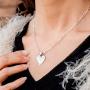 Lizzy James Amore Silver Adjustable Chain Necklace with Hammered Silver Heart Pendant