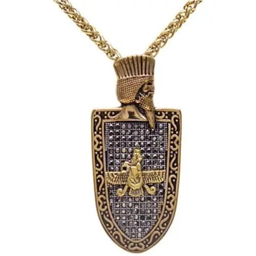 Asoodehdelan Gold Pt Cyrus The Great Farvahar Necklace Chain Persian Faravahar Gift Persia Farsi Parsi Art