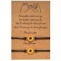 Handmade Pinky Promise Sunflower Bracelets Bohemian Adjustable Wax Cotton Cord Sunflower Charm Surfing Bracelet Long Distance Friendship Jewelry Gift