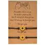 Handmade Pinky Promise Sunflower Bracelets Bohemian Adjustable Wax Cotton Cord Sunflower Charm Surfing Bracelet Long Distance Friendship Jewelry Gift