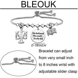 BLEOUK Lawyer Gift New Lawyer Gift She Believed She Could So She Did Bracelet Law Student Graduation Gift Future Lawyer Gift Inspirational Gift for Lawyer