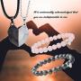 EIELO 4Pcs Magnetic Couples Bracelet Necklace Magnet Matching His and Hers Promise Love Heart Pendant Necklace Bracelet for Couples Long Distance Relationship Natural Stone Bead Couple Jewelry