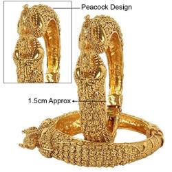 MUCH-MORE Peacock Traditional Open able Bangle with Crafting Work for Women