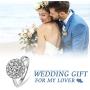JIANGYUE Classic 3 Carats AAA Diamond Cubic Zirconia Engagement Wedding Rings for Women 14K White Gold Big Main Stone Cocktail Halo Rings Size 5 6 7 8 9 10