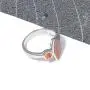 CiNily Rhodium Plated Orange or Green Fire Opal Women Jewelry Gemstone Ring Size 6-10