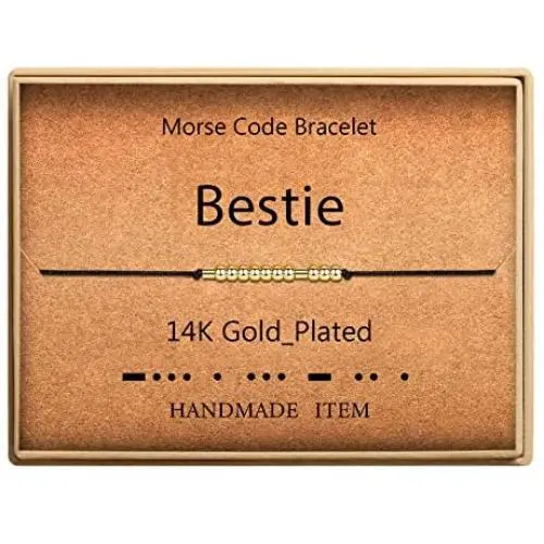 Morse Code Bracelet 14k Gold Plated Beads on Silk Cord Secret Message Bestie Bracelet Gift Jewelry for Her Morse Code Bracelet 14k Gold Plated Beads on Silk Cord Secret Message Bestie Bracelet Gift Jewelry for Her
