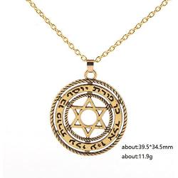 Jewish Symbol Spirit Protection Star of David Pendant Necklace Jewelry for Men Women