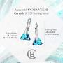 Chic Bijoux Drop and Dangle Earrings for Women with Leverback - Made with 925 Sterling Silver and Swarovski Crystals - Hypoallergenic, Gift for Mom