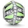 NINAQUEEN Valentines Day Charms Gifts Feather 925 Sterling Silver Green Bead Charms for Bracelet and Necklace, Special Gifts for Her