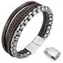 Speroto Mens Bracelets,Leather and Steel Bracelets, Chain Bracelets with Magnetic Clasp,Steel Bracelets for Men Speroto Mens Bracelets,Leather and Steel Bracelets, Chain Bracelets with Magnetic Clasp,Steel Bracelets for Men