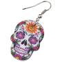 NEWEI Acrylic Halloween Skeleton Skull Earrings Drop Dangle Fashion Jewelry For Girl Women Gift