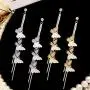 Nanafast Butterfly Long Dangle Earrings for Women & Girl Crystal Alloy Butterfly Tassel Piercing Earrings Jewelry Gift