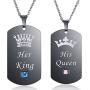 Thintom Couples Necklaces His & Hers Matching Set Titanium Stainless Steel Couple Pendant Necklace in a Gift Box