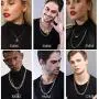 U7 Stainless Steel Figaro Chain|Width 3mm-12mm|Length 16 Inch to 32 Inch|Italian Style Flat Link Necklace for Men and Women, Gift Box Packed