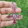 St peter inverted Upside down Gothic Jewelry Cross Silver Pewter Pendant Necklace Charm Amulet w chain