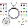 30mm Stainless Steel Living Memory Floating Locket Necklace Pendant with Charms and 24 Birthstones, Best Gifts for Women Girls 30mm Stainless Steel Living Memory Floating Locket Necklace Pendant with Charms and 24 Birthstones, Best Gifts for Women Girls