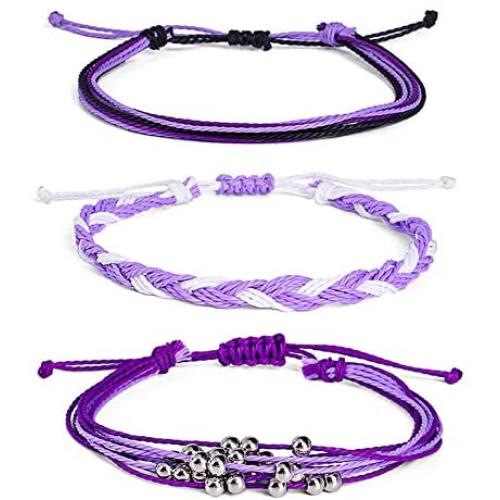 Bohemian Friendship Bracelet Set Beach Waterproof String Ocean Surfer Beaded Jewelry Adjustable Braided Rope String Cactus Bracelets Boho Stretch Handmade Woven Bracelets for Teen Girls