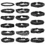 Jstyle 17Pcs Braided Leather Bracelet for Men Women Wooden Beaded Cuff Wrap Bracelet Adjustable Jstyle 17Pcs Braided Leather Bracelet for Men Women Wooden Beaded Cuff Wrap Bracelet Adjustable