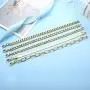 YADOCA 5 Pcs 14K Gold Plated Link Chain Bracelets Set for Men Women Paperclip Cuban Box Figaro Herringbone Chain Bracelets Jewelry Gift