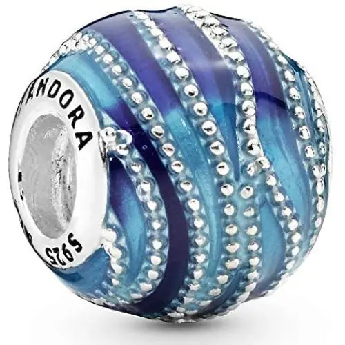 Pandora Jewelry Blue Swirls Sterling Silver Charm Pandora Jewelry Blue Swirls Sterling Silver Charm