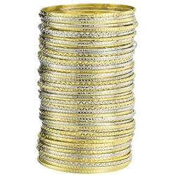 Ensoul Flower Mixed Metal Aztec Multi Bangle Set of 50