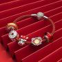 ATHENAIE 925 Sterling Silver Red Enamel Vintage Chinese New Year Lucky Cloud Lion Good Fortune Charm Beads for Bracelet