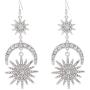 HSWE Statement Rhinestone Drop Earrings for Women Star Moon Burst Crystal Dangle Earrings wedding Party Jewelry