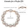 SWEETV Cubic Zirconia Wedding Bridal Bracelet Jewelry for Brides,Bridesmaid, Oval Crystal Tennis Bracelet for Women Prom