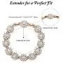 SWEETV Cubic Zirconia Wedding Bridal Bracelet Jewelry for Brides,Bridesmaid, Oval Crystal Tennis Bracelet for Women Prom