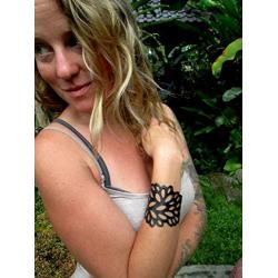 Black Swan Bali – Eco Hand Crafted Recycled Rubber Inner Tube / Innertube Petal Power Cuff - Bracelet