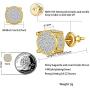 Iced Out Cubic Zirconia Screw Back 18k Gold Plated Round Stud Earring For Men and Women Hypoallergenic Earring TwoTone Micropave Hip Hop Jewelry SENTERIA