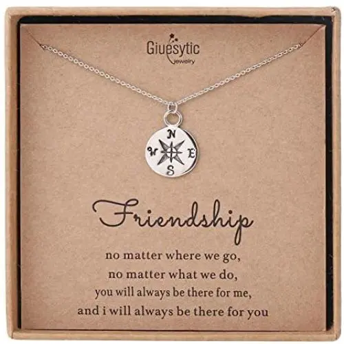 Best Friend Necklaces Sterling Silver Compass Necklace BFF Gifts for Friends Friendship Gifts for Bridesmaids Birthday Gifts for Teen Girls Women Christmas Gifts for Friends Best Friend Necklaces Sterling Silver Compass Necklace BFF Gifts for Friends Friendship Gifts for Bridesmaids Birthday Gifts for Teen Girls Women Christmas Gifts for Friends