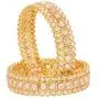 SANARA Ethnic Indian Bollywood Gold Plated Traditional Reverse AD Stone Bangle Bracelet Set Women Wedding Jewelry