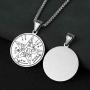 HZMAN Vintage Hebrew Esoteric Tetragrammaton Stainless Steel Pentagram Pendant Necklace 22 + 2 Inch Chain