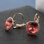 Swarovski Crystal Square Cushion Drop Leverback Earrings for Women 14K Rose Gold Plated Hypoallergenic Jewelry Swarovski Crystal Square Cushion Drop Leverback Earrings for Women 14K Rose Gold Plated Hypoallergenic Jewelry