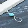Olbye Silver Finger Ring Bracelet Turquoise Bracelet Charm Hand Chain Bracelet Everyday Jewelry for Women and Teen Girls