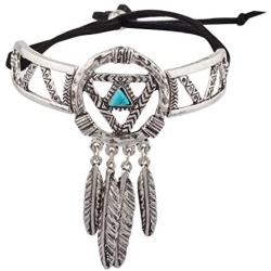 Lux Accessories Burnish Silver Dream Catcher Navajo Bracelet