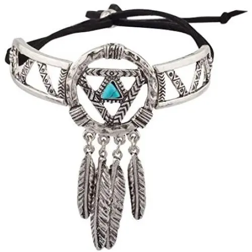 Lux Accessories Burnish Silver Dream Catcher Navajo Bracelet Lux Accessories Burnish Silver Dream Catcher Navajo Bracelet