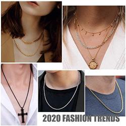 Jstyle 3Pcs 3MM Stainless Steel Twist Rope Chain Necklace for Men Women Silver/Gold/Black Tone,16-30 Inches